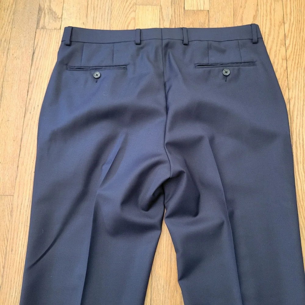 2 Pc Ralph‎ Lauren 42L 34R Suit Navy Blue Wool Classic Dapper Preppy Business